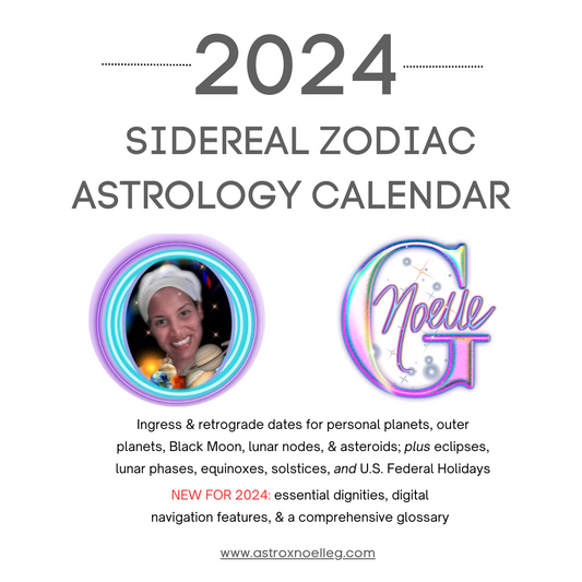 2024 Sidereal Zodiac Astrology Calendar