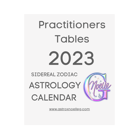 Practitioners Tables for the 2023 Sidereal Zodiac Astrology Calendar