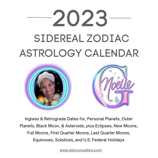 2023 Sidereal Zodiac Astrology Calendar
